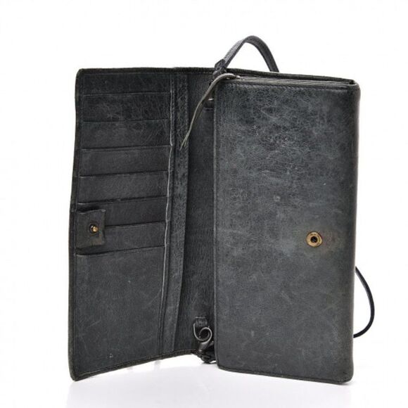 Balenciaga Agneau Classic Hardware Continental Wallet on Strap Anthracite - Picture 6 of 16